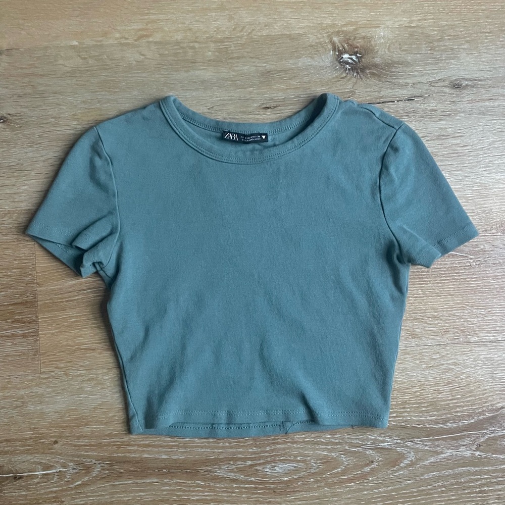 Zara Green Crop Top